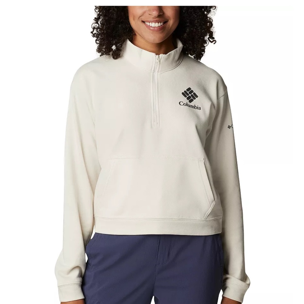 Columbia Women's White Half-Zip Sweatshirt